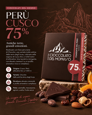 CIOCCOLATO DEL MONVISO PERU' CUSCO 75%